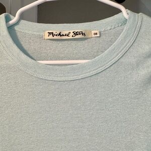 Michael Stars Shimmer Light Blue tee O/S